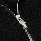 Chrome Hearts Horseshoe Embroidered Sherpa Jacket - Black Cream Gothic Coat 825