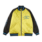 Chrome Hearts Flaming Youth Bomber Jacket - Yellow Black Graphic Street Coat D10
