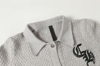 Chrome Hearts Gothic Cross Knit Cardigan - Black Grey Streetwear Jacket 904